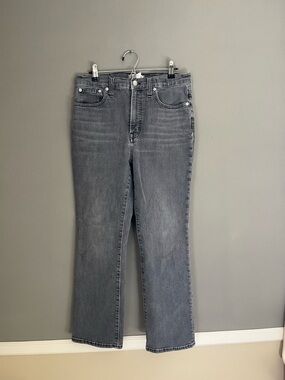 Madewell High-Rise Slim Demi Boot Cut s Jeans Grey Vintage Inspired Biker Twee